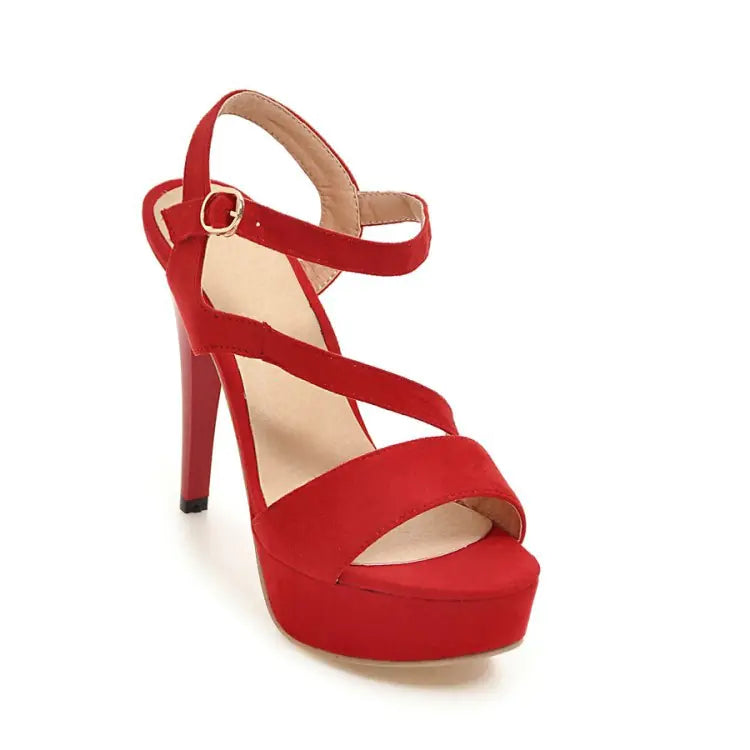 New Women's Cross-Strap Suede High Heels